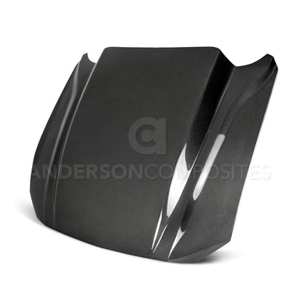 Anderson Composites 2018 Ford Mustang Double Sided Type-CJ 4in Carbon Fiber Cowl Hood AC-HD18FDMU-CJ-DS AC-HD18FDMU-CJ-DS Photo - Primary