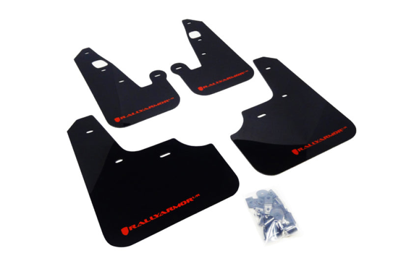 Rally Armor 07+ Lancer UR Mud flap Red logo MF8-UR-BLK/RD Photo - Primary