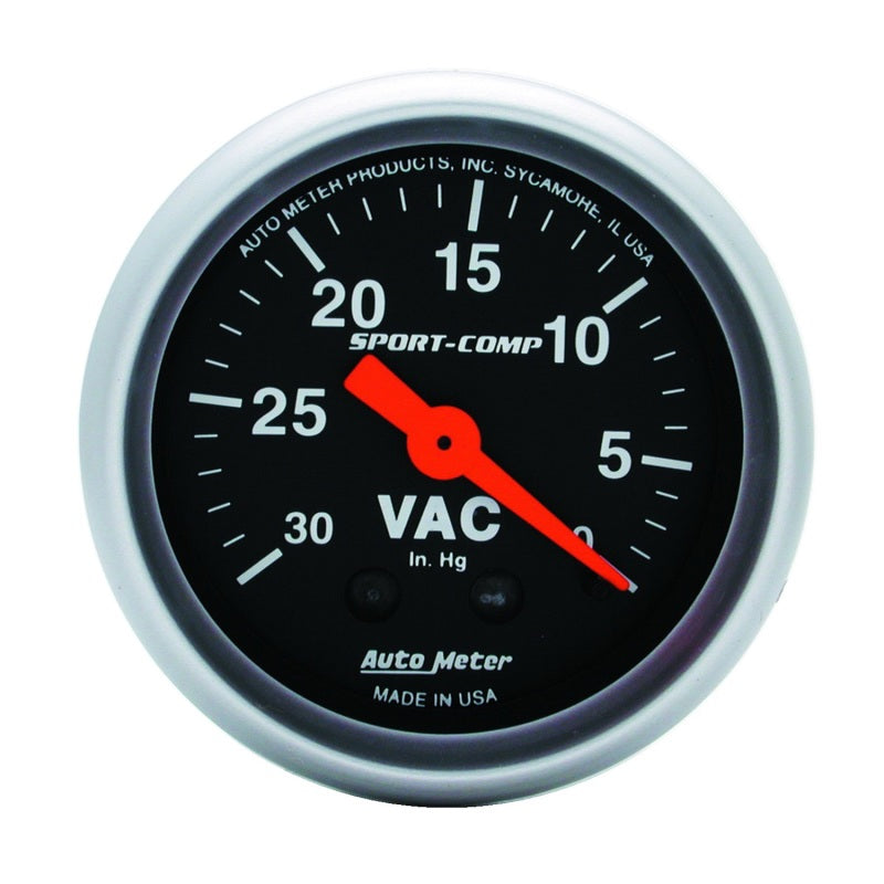 Autometer Sport Comp 3384 2" Vacuum 30 In. Hg Mechanical Gauge 3384 Photo - Primary