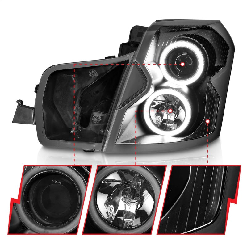 Anzo 2003-2007 Cadillac Cts Projector Headlights w/ Halo Black (CCFL) 121417 Photo - Unmounted