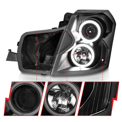 Anzo 2003-2007 Cadillac Cts Projector Headlights w/ Halo Black (CCFL) 121417 Photo - Unmounted
