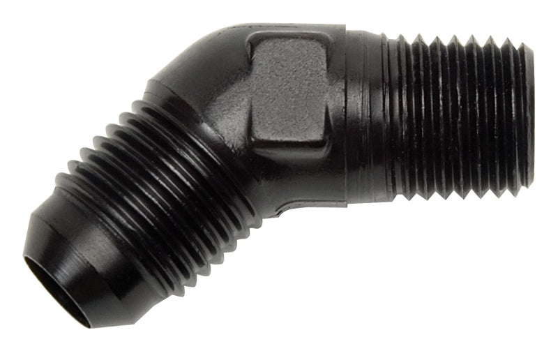 Russell -8 AN 45° Flare to Pipe Adapter (Black Finish) 660963 Photo - Primary