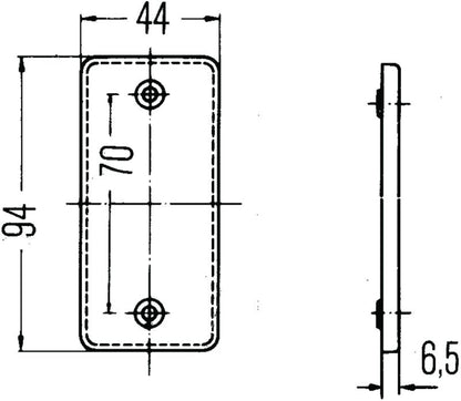 Hella Reflex Reflector Yellow 8Ra 003326011 003326011 Technical Drawing