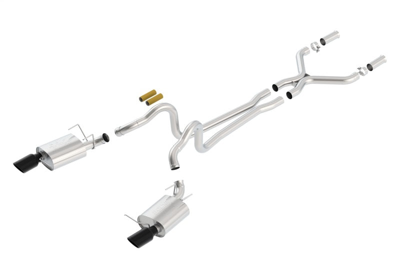 Borla 13-14 Mustang GT/Boss 302 5.0L V8 RWD Single Split Rear Exit ATAK Black Chrome CB Exhaust 140516BC 140516BC Photo - Primary