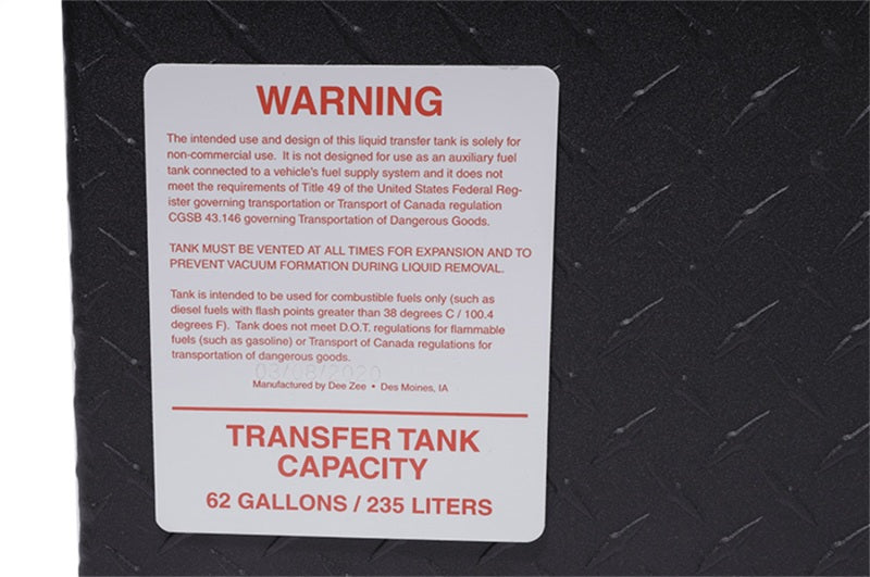 Dee Zee Deezee Universal Tanks - Combo Black-Tread Aluminum DZ92856TB DZ92856TB Photo - Unmounted