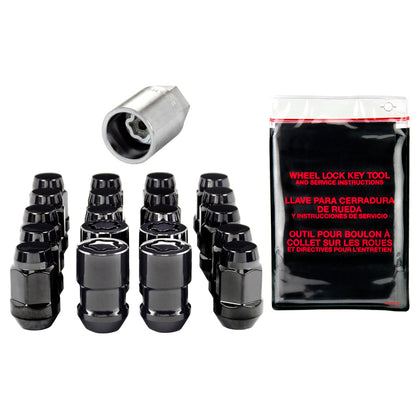McGard 5 Lug Hex Install Kit w/Locks (Cone Seat Nut / Bulge) 1/2-20 / 3/4 Hex / 1.45in. L - Black 84551 84551 Photo - out of package