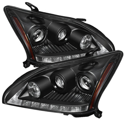 Spyder Lexus RX330 2004-2006 Projector Headlights Halogen Model- DRL LED Blk PRO-YD-LRX35004-DRL-BK 5076779 5076779 Photo - Primary
