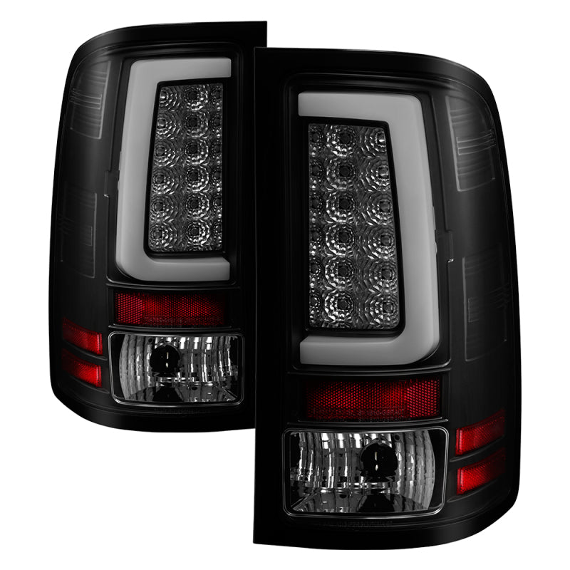 Spyder 07-13 GMC Sierra 1500 V2 Light Bar LED Tail Lights - Blk Smoke (ALT-YD-GS07V2-LBLED-BSM) 5084750 5084750 Photo - Primary