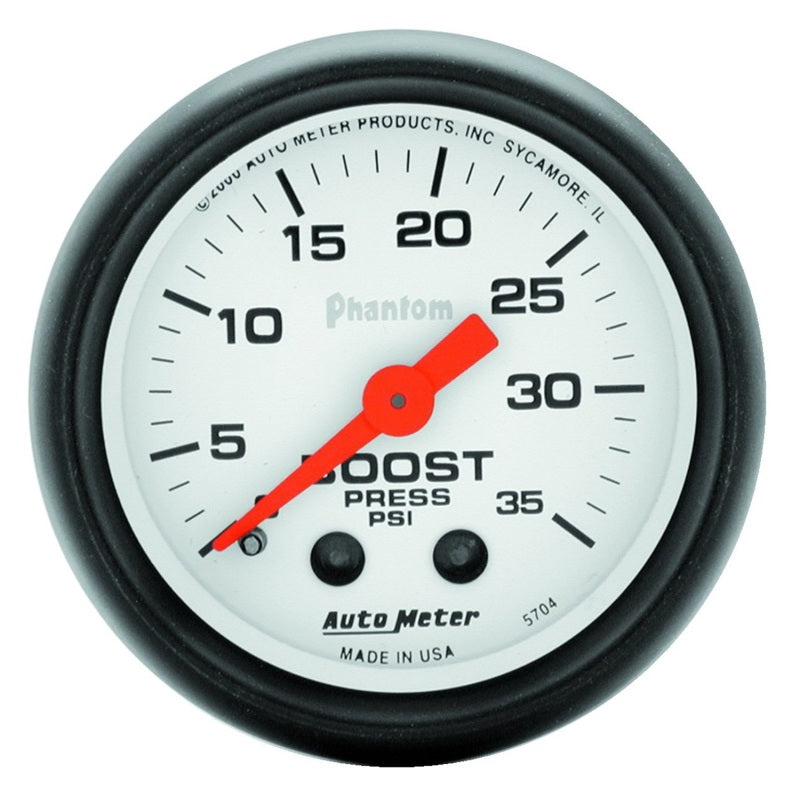 Autometer Gauge, Boost, 2 1/16", 35Psi, Mechanical, Phantom 5704 Photo - Primary