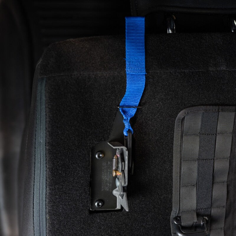 BuiltRight Industries 09-20 Ford F-150/Raptor (09-14 SuperCrew Only) Rear Seat Release - Blue Strap 100114 100114 Photo - Unmounted