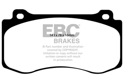 EBC 06-10 Jeep Grand Cherokee SRT-8 6.1L Orangestuff Front Brake Pads ED91764 ED91764 Photo - Primary