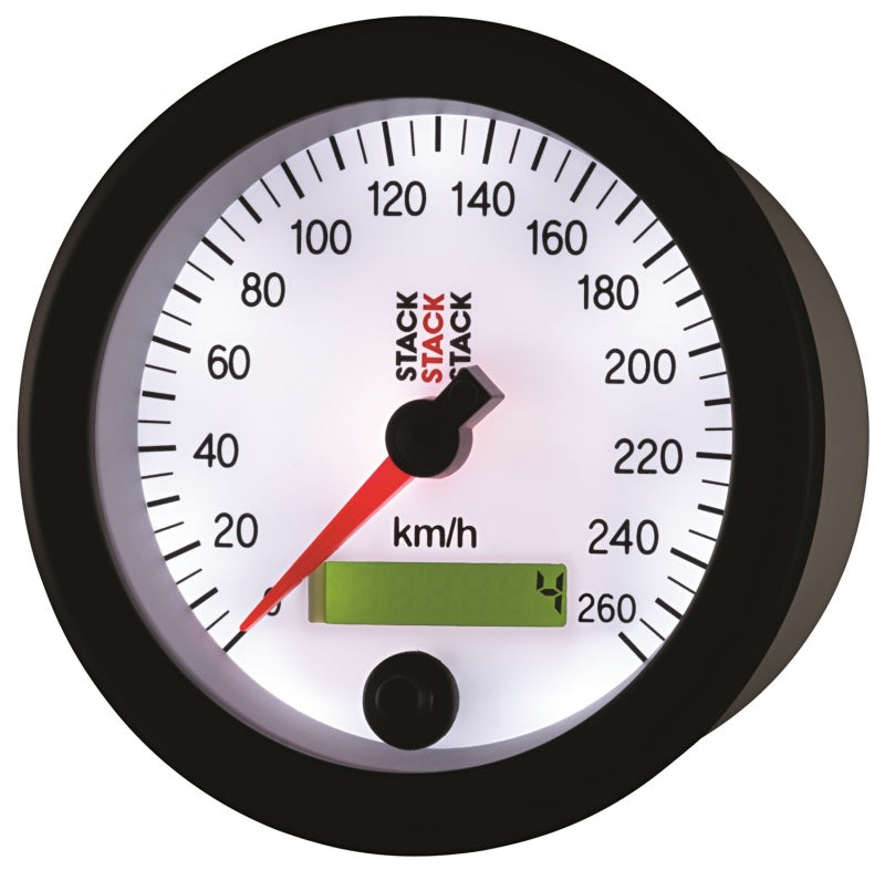 Autometer Stack Instruments 88MM 0-260 KM/H Programmable Speedometer - White ST3852 ST3852 User 3