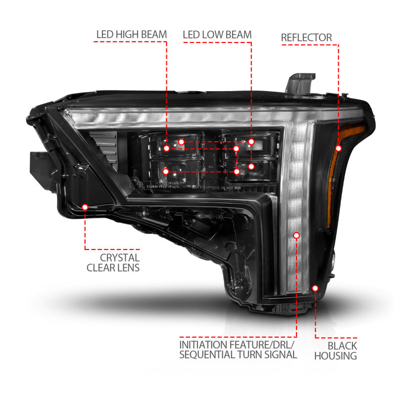 ANZO 22-24 Toyota Tundra (w/Factory LED Refl.) Z-Series Full LED Proj Headlights - Driver Side ONLY 111599X-L 111599X-L User 1