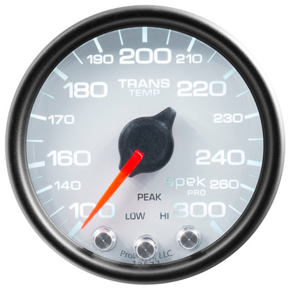 Autometer Spek-Pro Gauge Trans Temp 2 1/16in 300f Stepper Motor W/Peak & Warn Wht/Blk P34212 P34212 User 1
