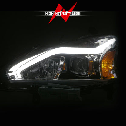 ANZO 13-15 Nissan Altima (w/o Factory HID Bulbs) Projector Headlights - w/ Light Bar Chrome Housing 121570 121570 User 5