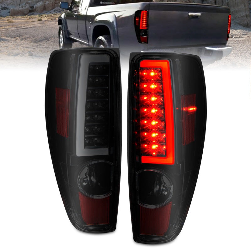 ANZO 2004-2012 Chevrolet Colorado/ GMC Canyon LED Tail Lights w/ Light Bar Black Housing Smoke Lens 311383 311383 Photo - Primary