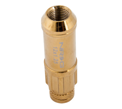 NRG M12 x 1.25 Steal Lug Nut w/ dust cap cover Set 21 pc Chrome Gold LN-LS710CG-21 Photo - Primary