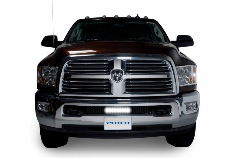 Putco 11-18 Ram HD - SS Punch Style Bumper Grille Insert w/ 10in Luminix Light Bar (Black) 88175L 88175L Photo - Mounted