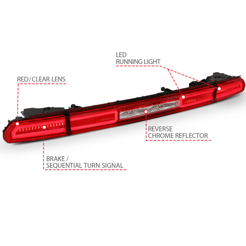 ANZO 08-10 Dodge Challenger LED Taillights - Red/Clear w/Sequential Turn Signal 321348 321348 Photo - Unmounted