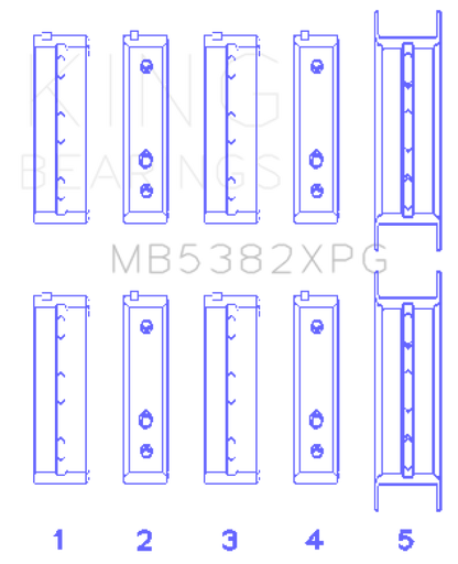 King Engine Bearings King Subaru EJ20/EJ22/EJ25 (For Thrust in #5 Position) .026 Oversized Tri-Metal Perf Main Bearing Se MB5382XPG.026 MB5382XPG.026 Photo - Primary