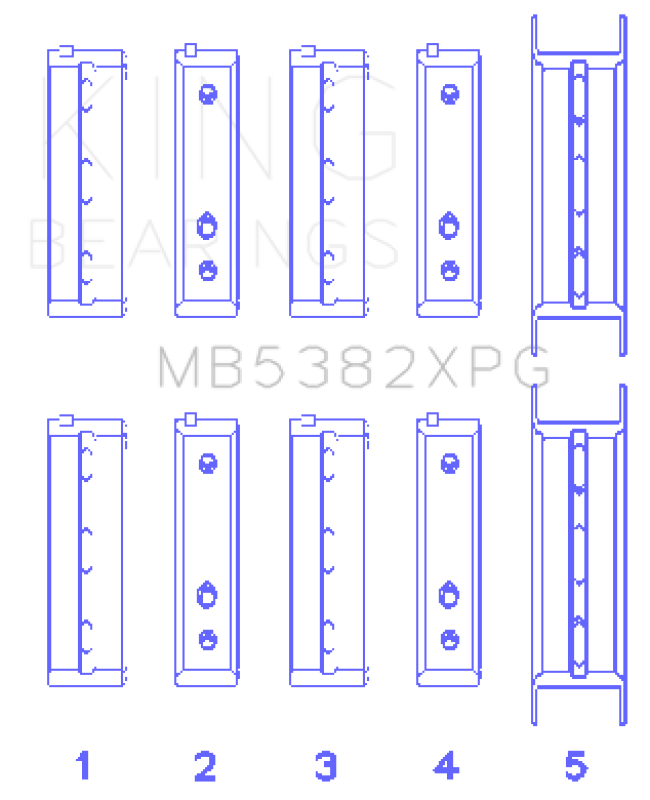 King Engine Bearings King Subaru EJ20/EJ22/EJ25 (For Thrust in #5 Position) 0.25 Oversized Tri-Metal Perf Main Bearing Se MB5382XPG0.25 MB5382XPG0.25 Photo - Primary