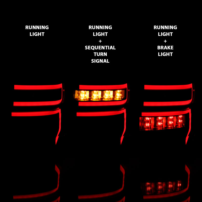 ANZO 2014-2020 Toyota 4Runner T.L Black Housing Smoke Lens Red Light Bar W/Sequential 311312 311312 Photo - Unmounted