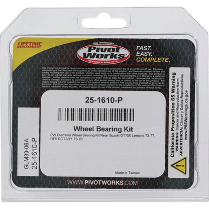 Pivot Works Suzuki Wheel Bearing Kit Premium Bearings 25-1610-P 25-1610-P Photo - Primary