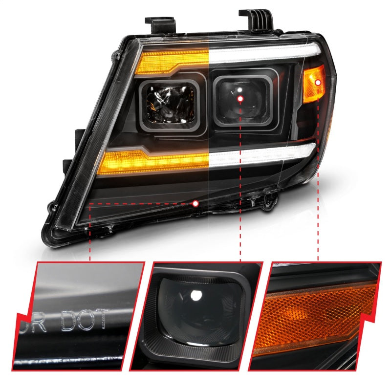 ANZO 09-20 Nissan Frontier Projector Headlights | Sequential & Switchback LED DRL 111597 Photo - Unmounted