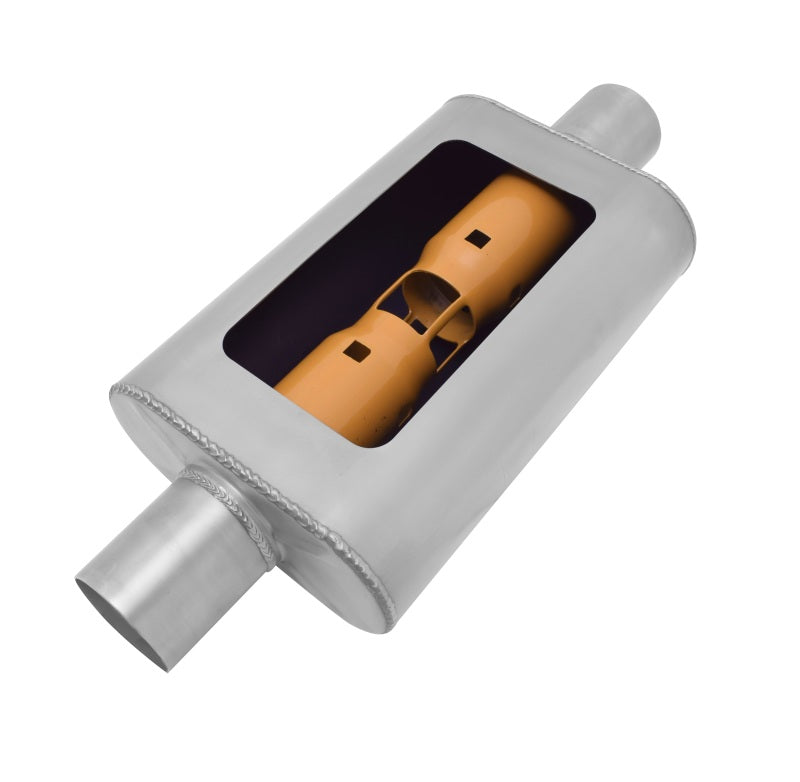 Gibson MWA Superflow Center/Center Oval Muffler - 4x9x14in/2.25in Inlet/2.25in Outlet - Stainless BM0106 BM0106 Photo - Primary