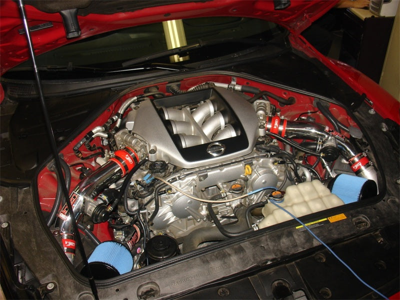 Injen 10-12 Nissan R35 GTR V6 3.8L Twin Turbo Polished Short Ram Intake SP1995P SP1995P Photo - Mounted