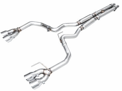 AWE Tuning AWE 2024 Ford Mustang GT Fastback S650 RWD Track Edition Catback Exhaust w/ Quad Chrome Silver Tips 3020-42650 3020-42650 Photo - Primary