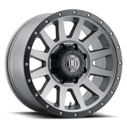ICON Compression HD 18x9 8x6.5 12mm Offset 5.5in BS Titanium Wheel 2018908055TT 2018908055TT Photo - Primary