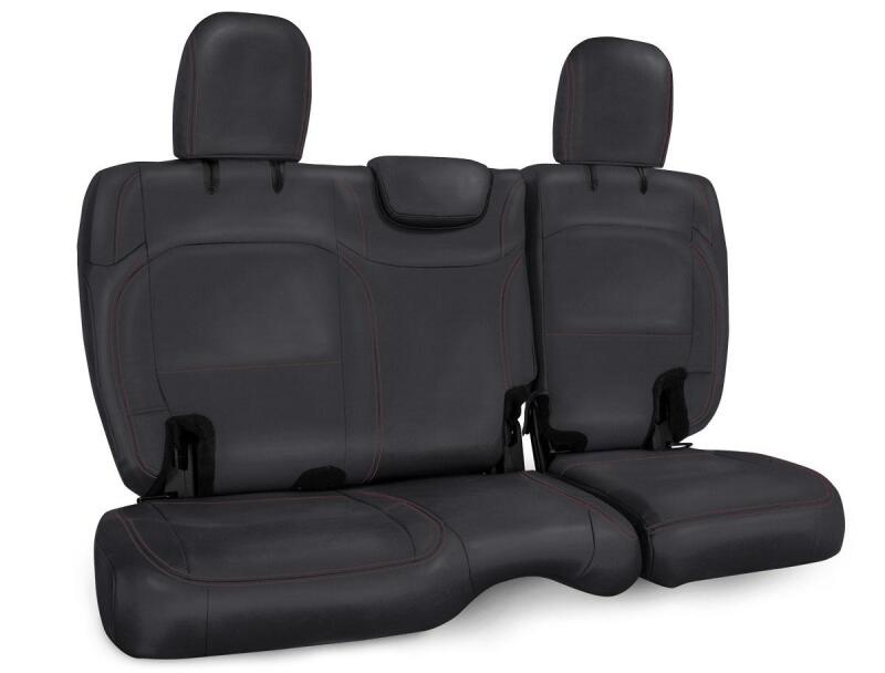 PRP Seats PRP 2018+ Jeep Wrangler JLU/4 Door Rear Bench Cover w/ Cloth Interior - Black w/ Red Stitching B043-01 B043-01 Photo - Primary