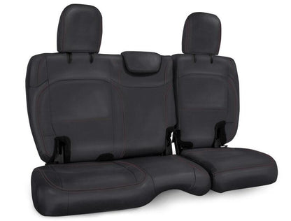 PRP Seats PRP 2018+ Jeep Wrangler JLU/4 Door Rear Bench Cover w/ Cloth Interior - Black w/ Red Stitching B043-01 B043-01 Photo - Primary