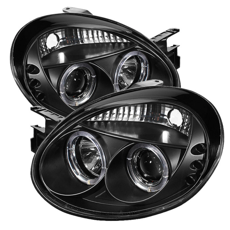 Spyder Dodge Neon 03-05 Projector Headlights LED Halo LED Black High H1 Low H1 PRO-YD-DN03-HL-BK 5009920 5009920 Photo - Primary