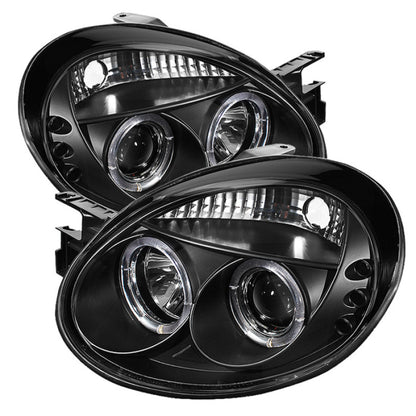 Spyder Dodge Neon 03-05 Projector Headlights LED Halo LED Black High H1 Low H1 PRO-YD-DN03-HL-BK 5009920 5009920 Photo - Primary
