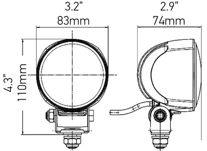 Hella Work Lamp Na 0Gr Md1224 Lt M704 1G0 996476001 996476001 Technical Drawing