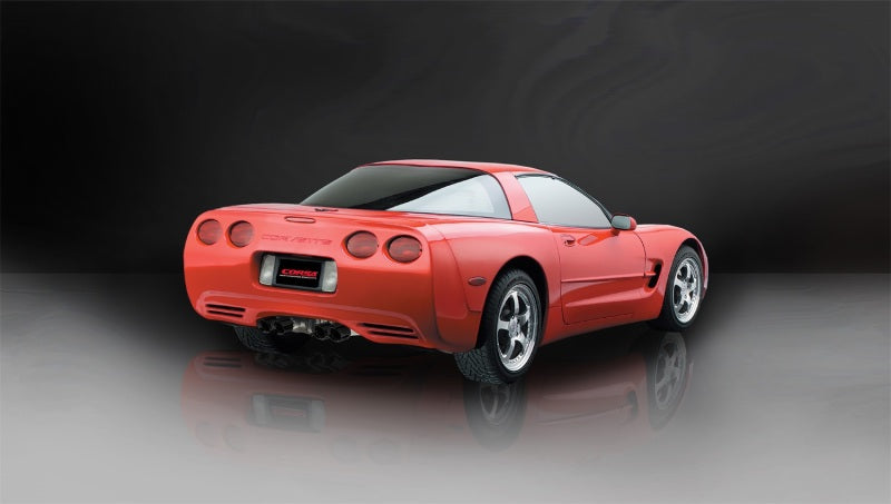 Corsa Performance 97-04 Chevrolet Corvette C5 Z06 5.7L V8 Black Xtreme Axle-Back Exhaust 14961BLK Photo - Mounted