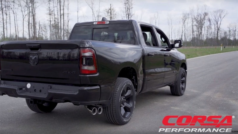 Corsa 2019 Ram 1500 5.7L Crew Cab w/57in or 76in Bed Cat-Back Single Side Exit 4in Polished Dual Tip 21036 21036 Photo - Mounted