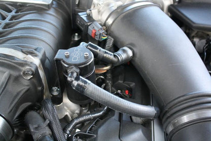 J&L 11-17 Ford Mustang GT (w/Roush/VMP Supercharger) Driver Side Oil Separator 3.0 - Black Anodized 3020D-B 3020D-B Photo - Primary