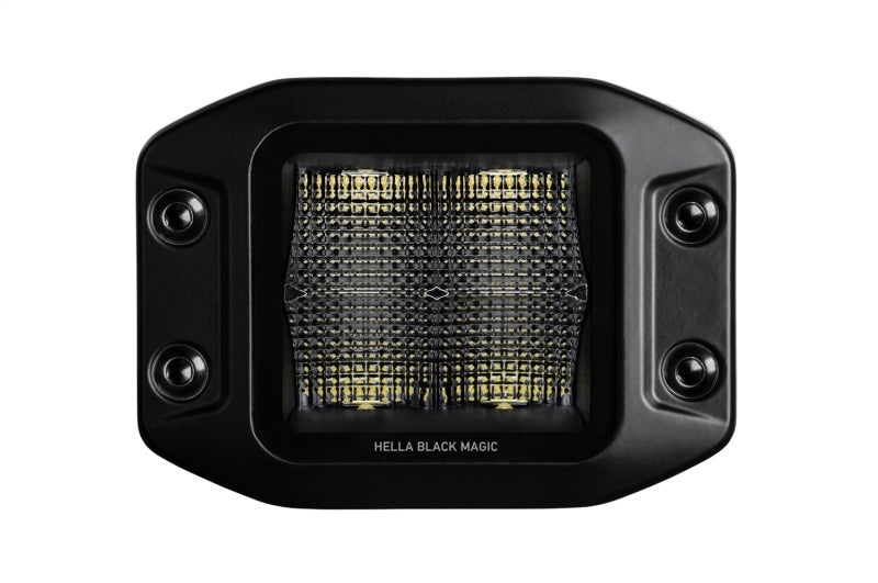 Hella Universal Black Magic 3.2in L.E.D. Cube Kit - Flood Beam (Flush Mount) 358176831 358176831 Photo - Unmounted