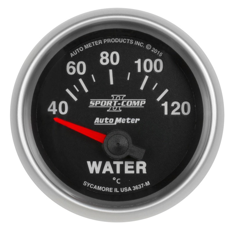 Autometer Sport-Comp II Gauge Water Temp 2 1/16in 40-120c Electric Sport-Comp II 3637-M 3637-M Photo - Primary