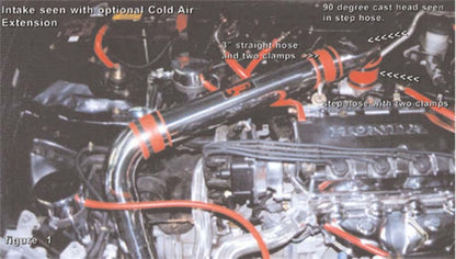 Injen 96-00 Honda Civic CX/DX/LX L4 1.6L Black IS Short Ram Cold Air Intake IS1545BLK IS1545BLK Photo - Mounted
