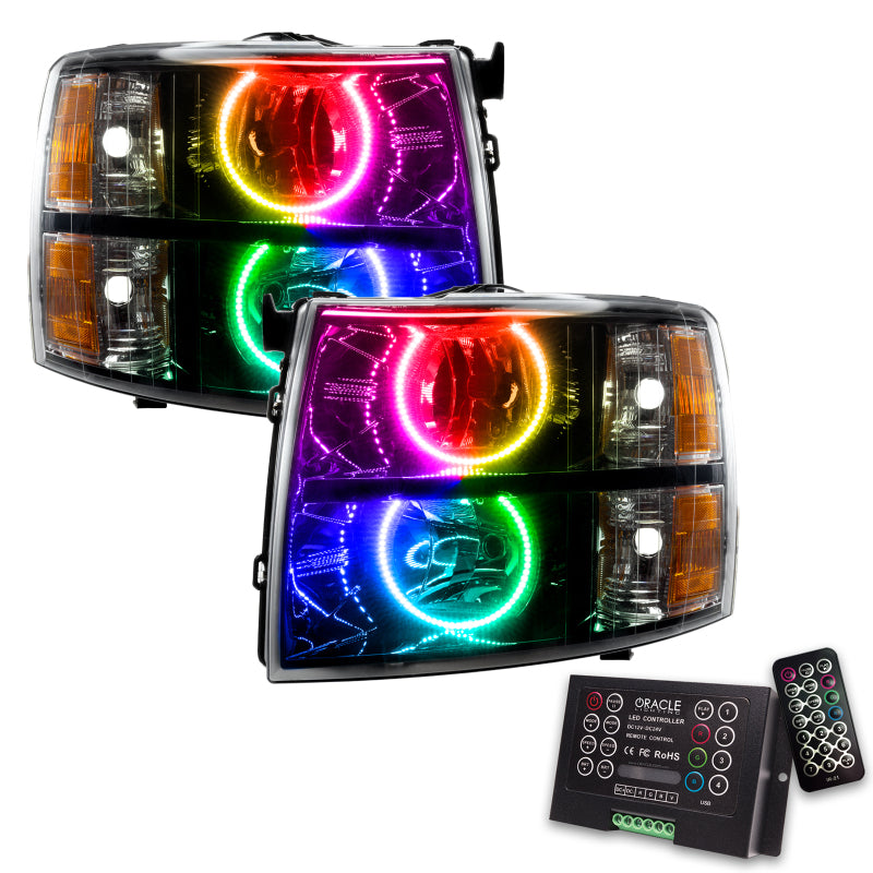 ORACLE Lighting Oracle 07-13 Chevy Silverado SMD HL - Black - Round Style - ColorSHIFT w/ 2.0 Controller 7105-333 7105-333 Photo - Primary