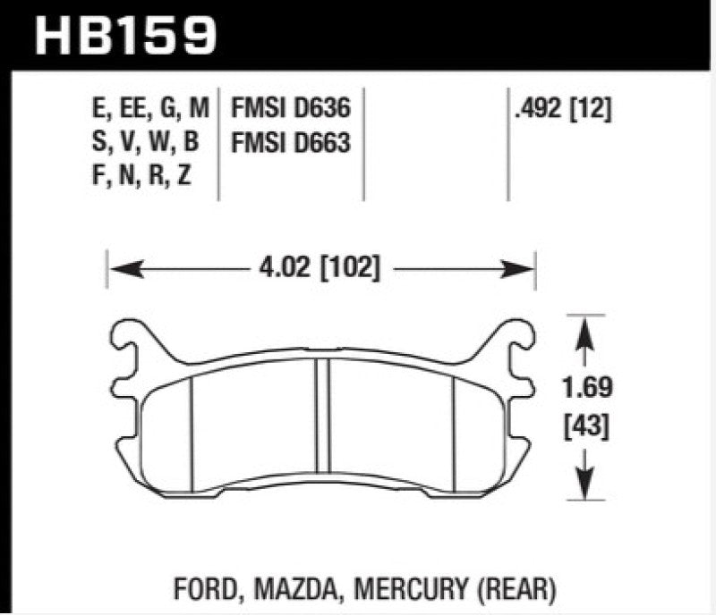Hawk Performance Hawk 03-05 Mazda Miata Rear ER-1 Brake Pad Set HB159D.492 HB159D.492 User 1