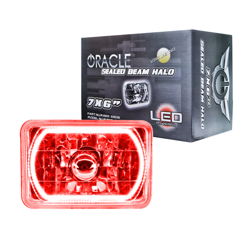 ORACLE Lighting Oracle Pre-Installed Lights 7x6 IN. Sealed Beam - Red Halo 6908-003 6908-003 Photo - Primary