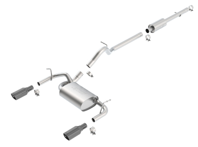 Borla 12-16 Jeep Wrangler 3.6L AT/MT 4DR 4WD S SQ RL AC SR 2.5in 2in TIP 3.5inx3.28in Black Chrome 140459BC 140459BC Photo - Primary
