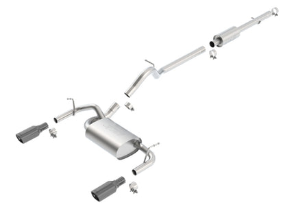Borla 12-16 Jeep Wrangler 3.6L AT/MT 4DR 4WD S SQ RL AC SR 2.5in 2in TIP 3.5inx3.28in Black Chrome 140459BC 140459BC Photo - Primary