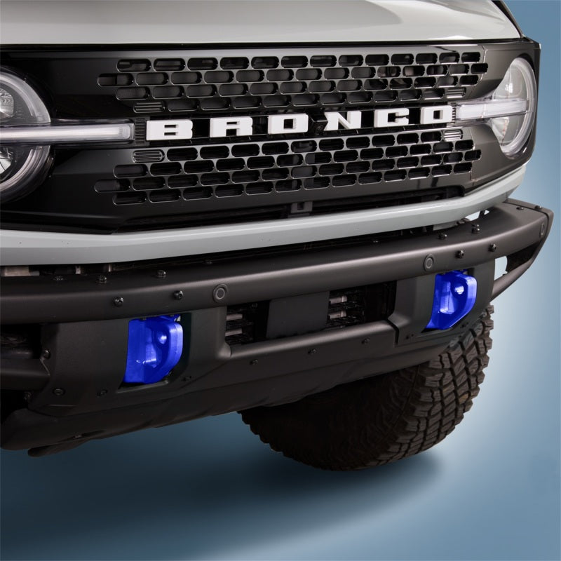 Ford Racing 2021+ Bronco Front Bumper Tow Hooks - Blue (Pair) M-18954-BB M-18954-BB Photo - Mounted