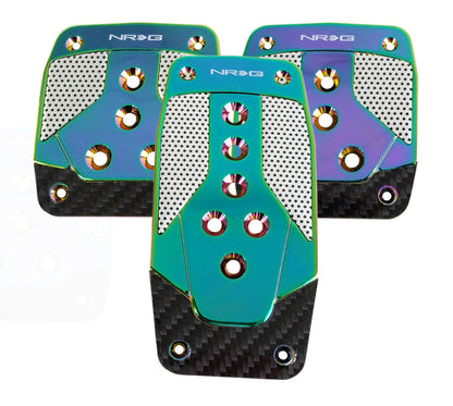 NRG Aluminum Sport Pedal Neo Chrome w/ Black Carbon MT PDL-400MC Photo - Primary